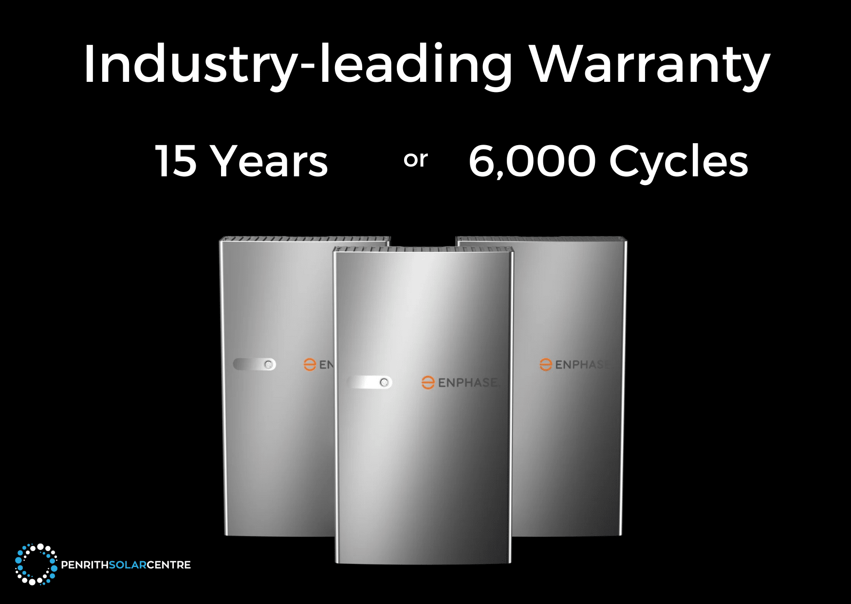 Industry leading warrant 15 years 6000 cycles.