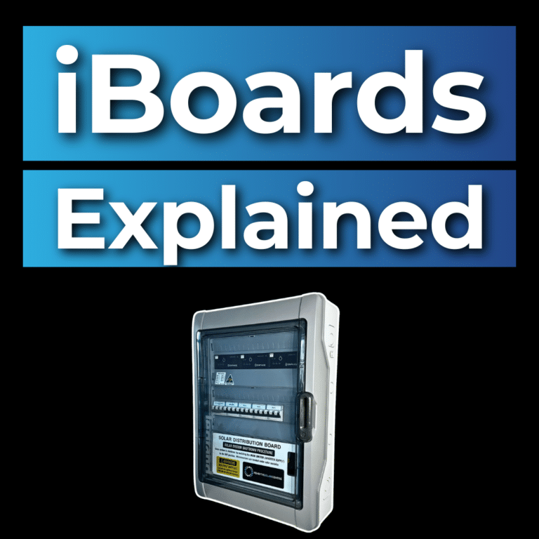Text reads "iBoards Explained" above an image of an electrical distribution board.